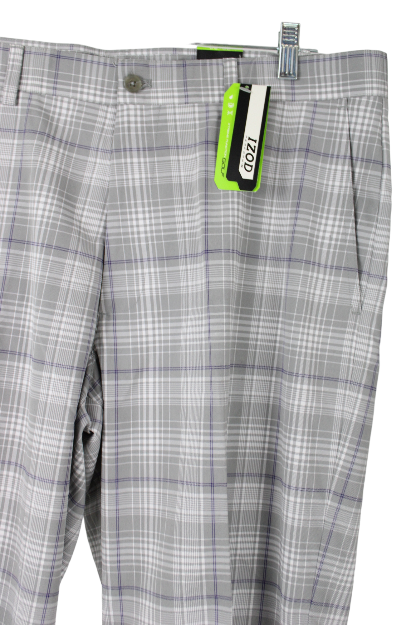 Izod Flat Front Plaid Golf Pants in Gray for Men | Lyst